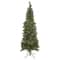 7ft. Pre-Lit Yorkshire Pine Pencil Artificial Christmas Tree with Pinecones & Gold Glitter, Clear Lights